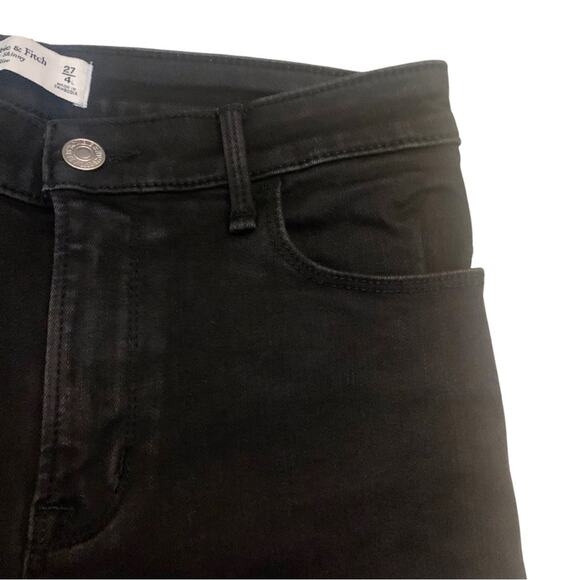 Abercrombie & Fitch Washed Out Black Super Skinny Mid Rise Jeans Size 27 / 4 Y2K - Picture 3 of 12